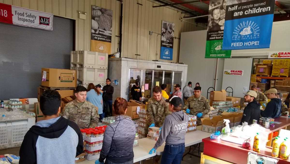 California National Guard working at Second Harvest Food Bank in