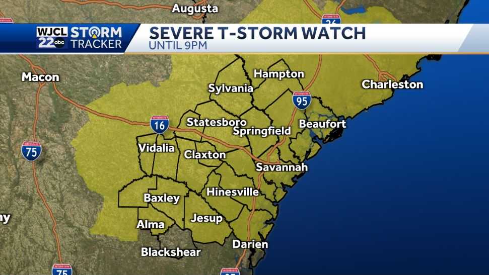 Severe Thunderstorm Watch issued until 9 pm Monday evening