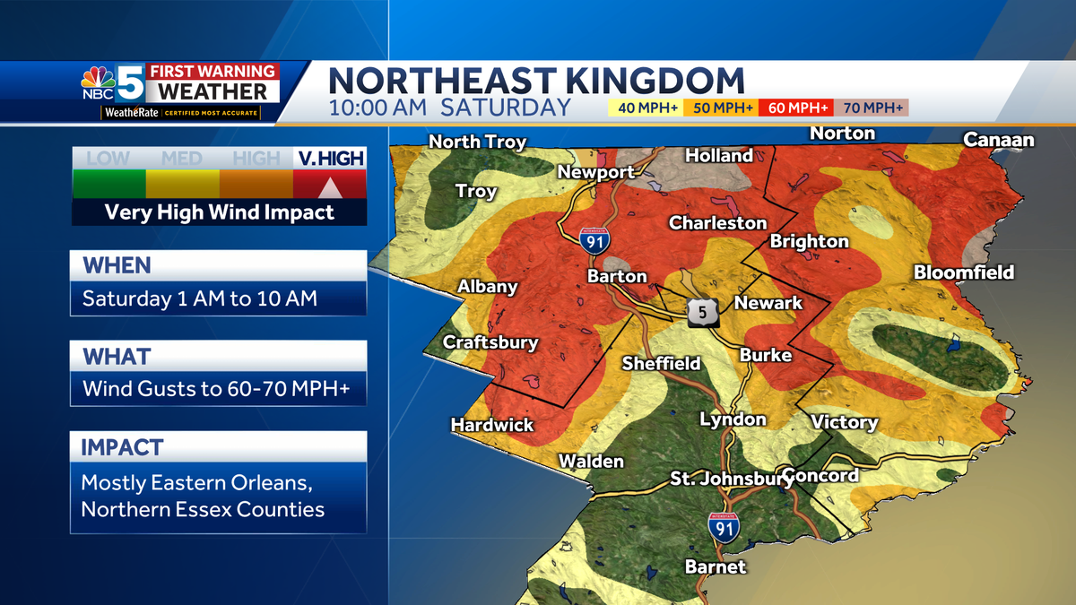 County breakdown: See where 70 mph wind is possible early Saturday