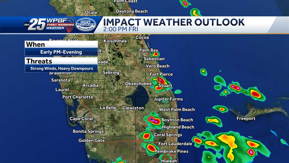 Isolated strong to severe storms moving across South Florida