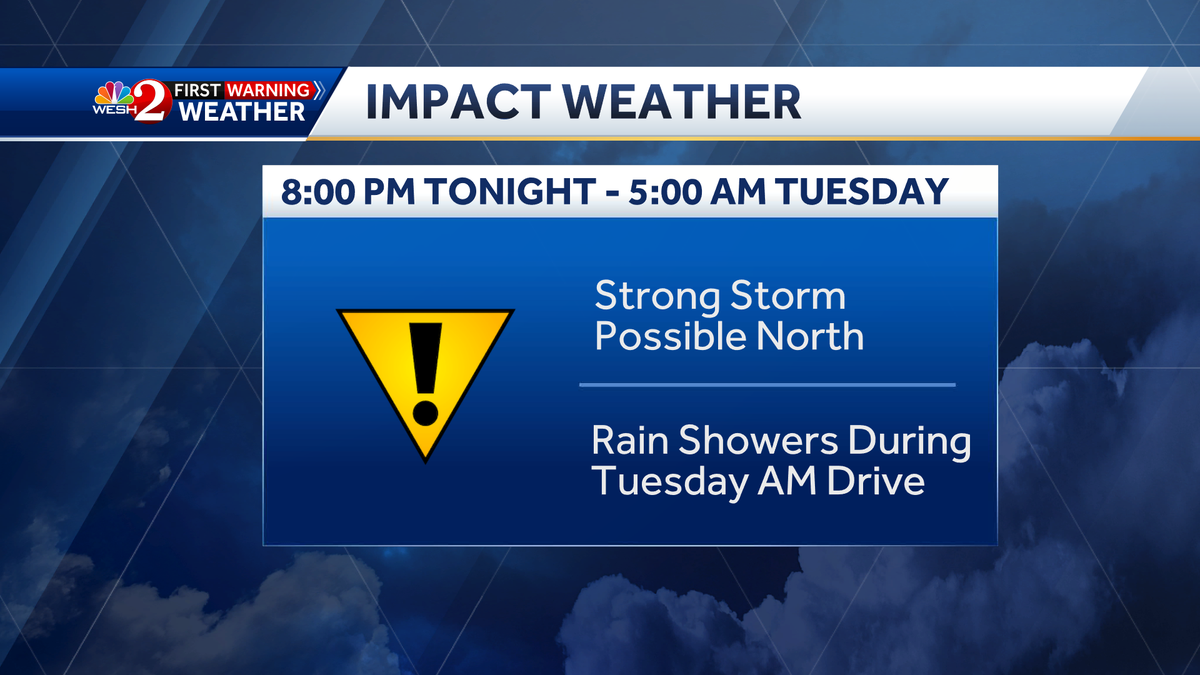 Severe storms may impact parts of Central Florida tonight