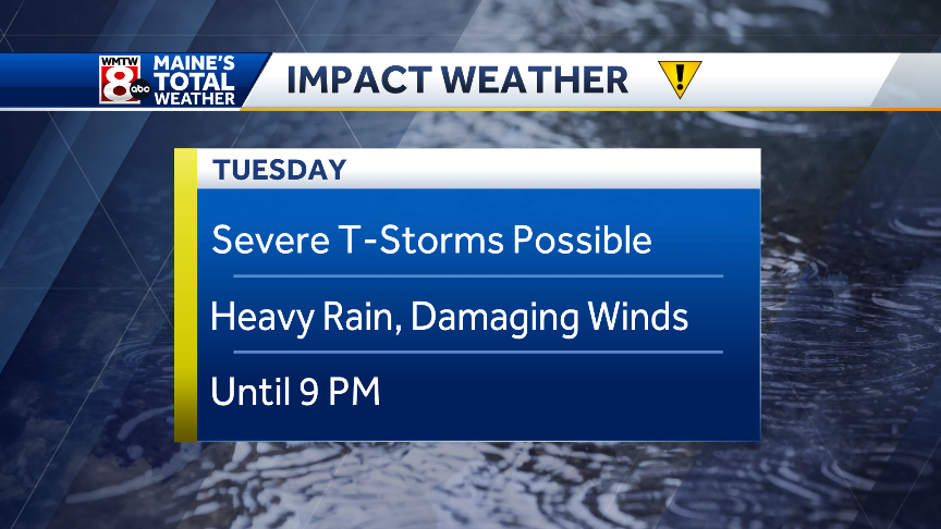 Storms move into Maine and a few could be severe