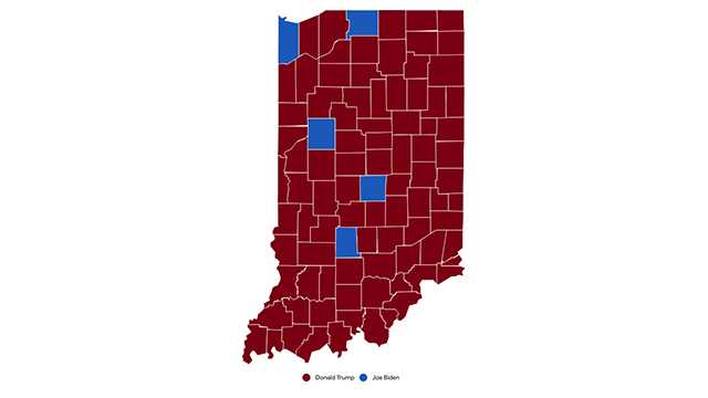 Ynkelig landing Ordliste Indiana Election Results 2020: Maps show how state voted for president