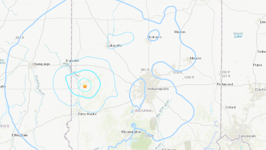 USGS Small earthquake rattles Indiana, adjacent states