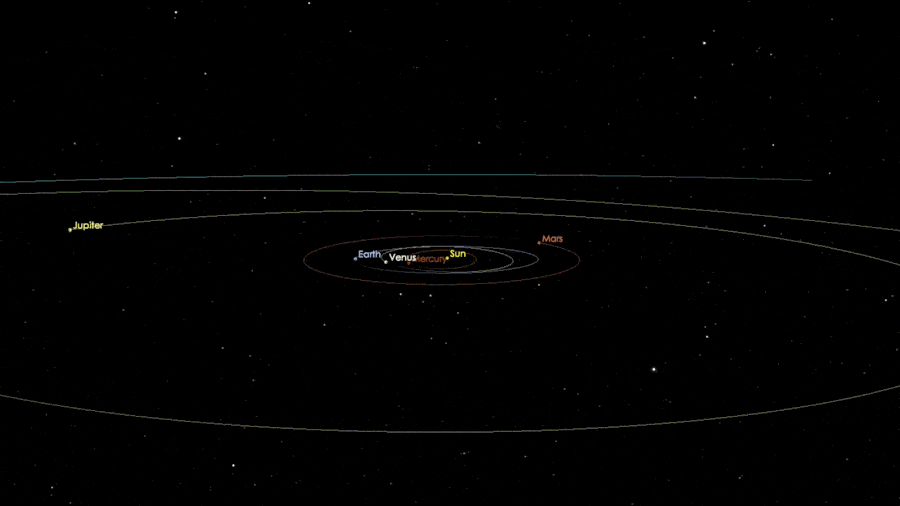 This animation shows the path of A/2017 U1, which is an asteroid -- or perhaps a comet -- as it passed through our inner solar system in September and October 2017. From analysis of its motion, scientists calculate that it probably originated from outside of our solar system.