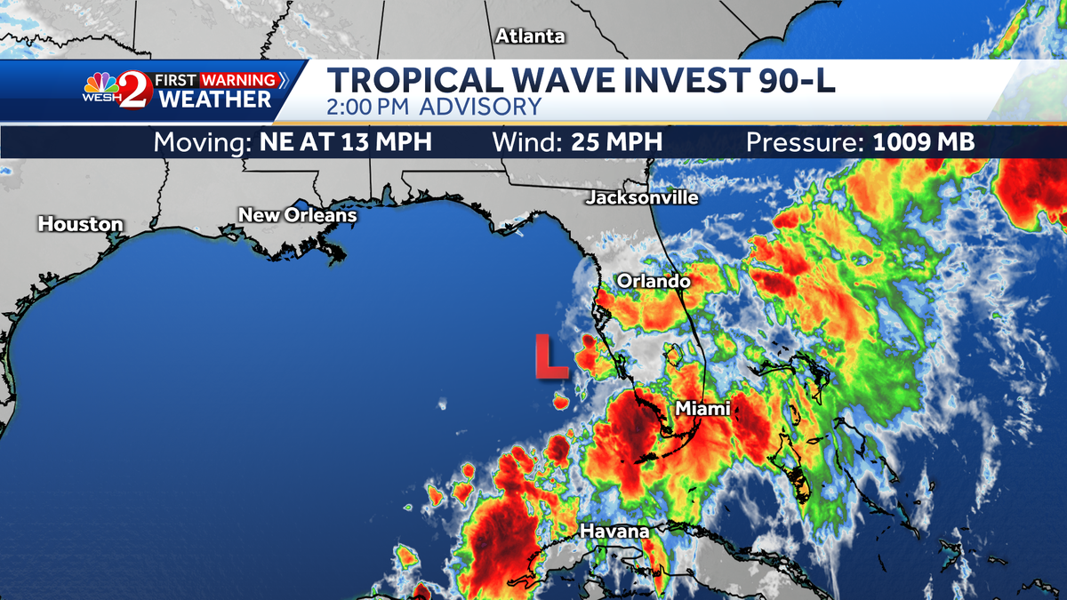 Tropics NHC identifies tracks Invest 90L moving across Florida  WESH 2 Orlando