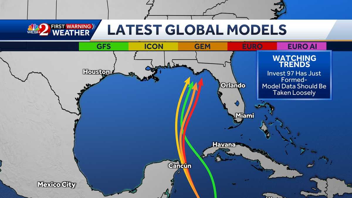 Invest 97-L: Disturbance near Florida gains strength, likely to become tropical depression next week