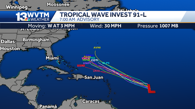Tropical waves in the Atlantic are forecast to strengthen