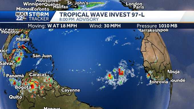 Tropical wave with a 30% chance of development