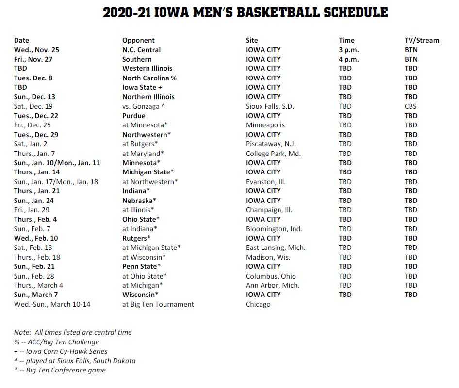 Hawkeye Basketball Schedule 2022 Cy-Hawk Basketball Game In The Works As Iowa Releases Schedule