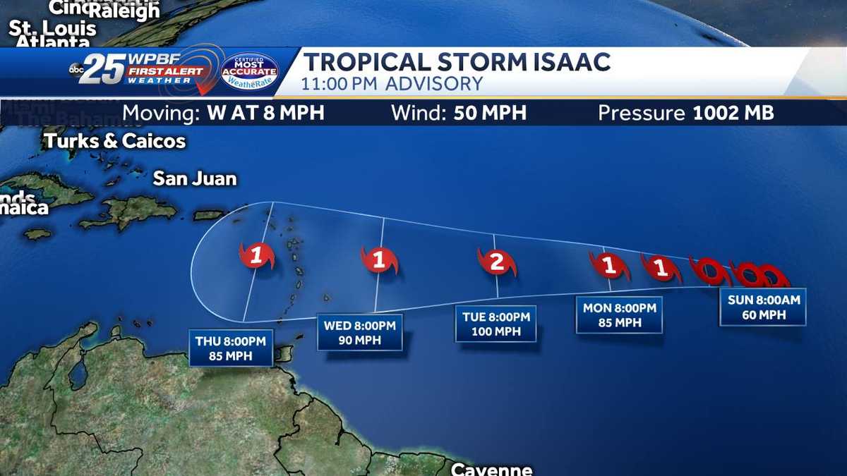 Tropical Storm Isaac forms in the Atlantic