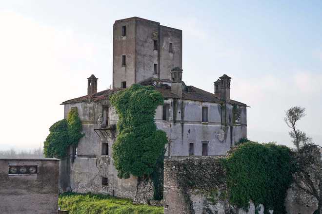 View of the farmhouse at the Degemar Quarry near Tivoli, Italy, 35 kilometers east of Rome, where 17th-century Baroque architect Gian Lorenzo Bernini selected travertine for the colonnade of St. Peter's Square, is shown on Friday, Feb. 13, 2026.