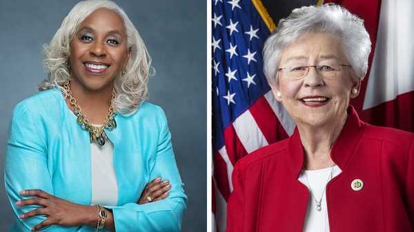 yolanda flowers (left) and gov. kay ivey