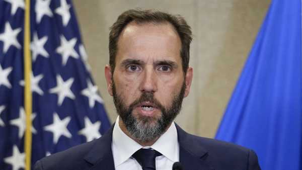 Special counsel Jack Smith speaks to the media about an indictment of former President Donald Trump, Aug. 1, 2023, at an office of the Department of Justice in Washington..