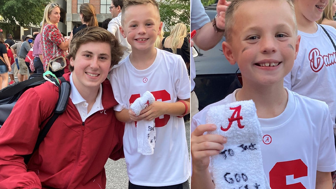 Indiana boy meets his hero, Alabama kicker Will Reichard