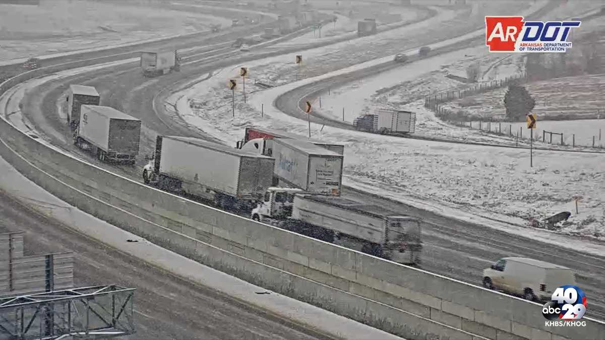 Trailers jackknife on I49 near Garland exit