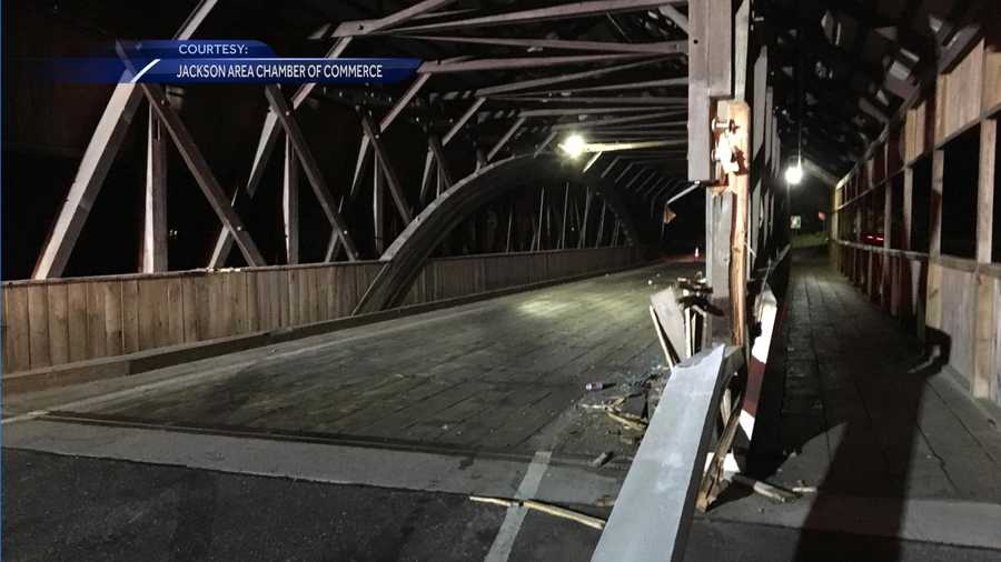 Police looking for person who struck covered bridge in Jackson Saturday night