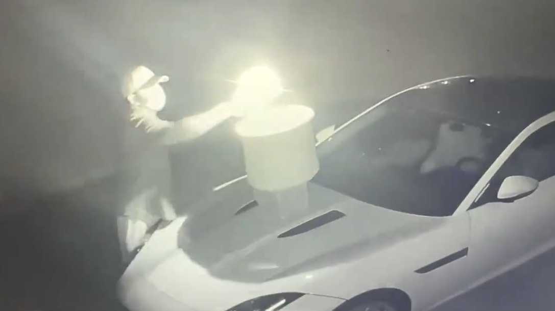 Caught on camera: Man accused of setting woman's car on fire in Monroe