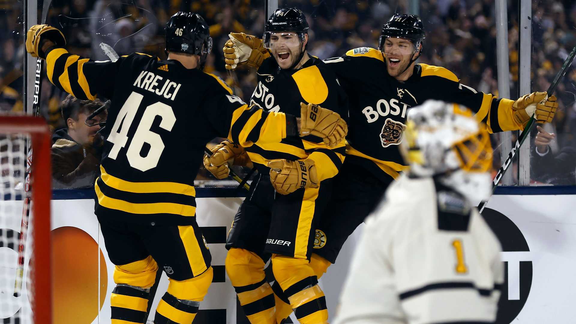 DeBrusk Scores 2 In 3rd, Bruins Beat Penguins In Winter Classic