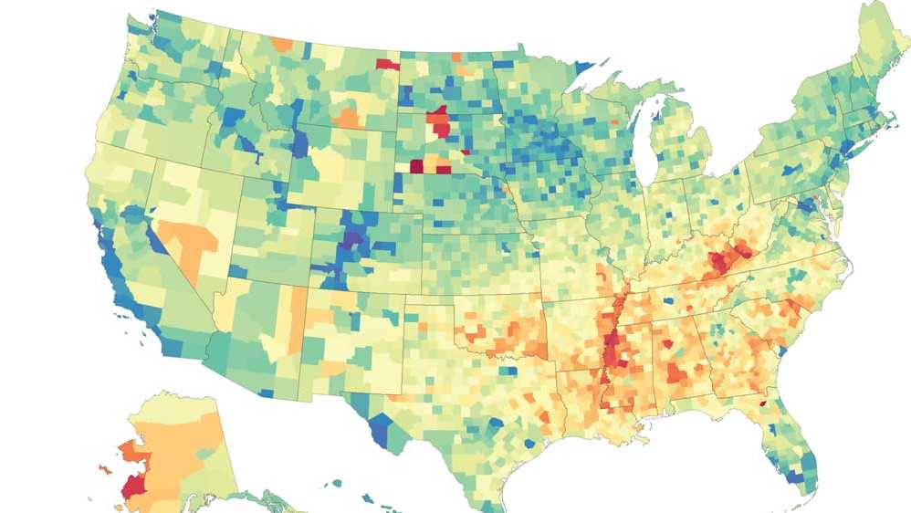 Map reveals how life expectancy varies across Massachusetts, US