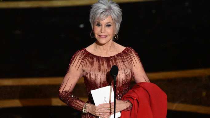 In this Feb. 9, 2020 file photo, Jane Fonda presents the award for best picture at the Oscars at the Dolby Theatre in Los Angeles. Fonda is among the speakers tapped to mark the 50th anniversary of the Kent State shootings. The 82-year-old actress and activist will highlight four days of events the Ohio university has planned to explore the lasting impacts of the events of May 4, 1970, which were considered pivotal in turning public sentiment against the Vietnam War. (AP Photo/Chris Pizzello, File)