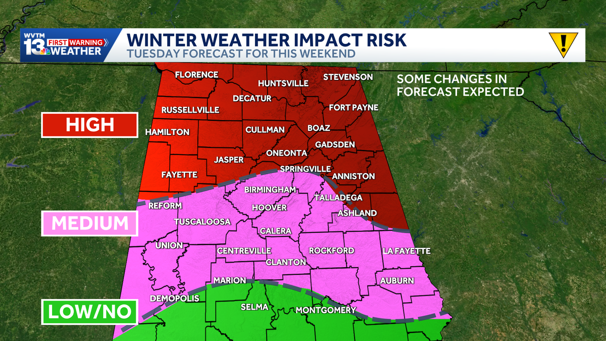 Alabama ice storm: Tracking threat of winter weather this weekend