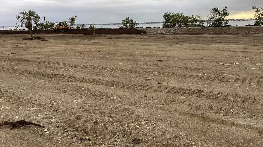 Jaycee Park construction leveling process 4-10-25