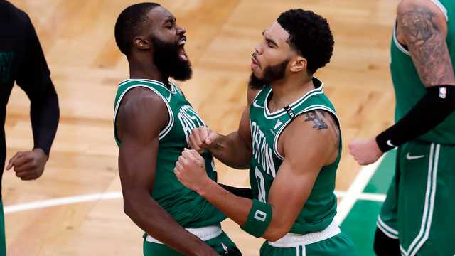 NBA TV on X: CELTICS SWEEP NETS 🧹 Jayson Tatum and Jaylen Brown