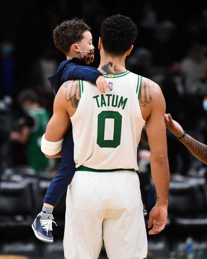 How Jayson Tatum's son, Deuce, made Celtics 'feel a little bit