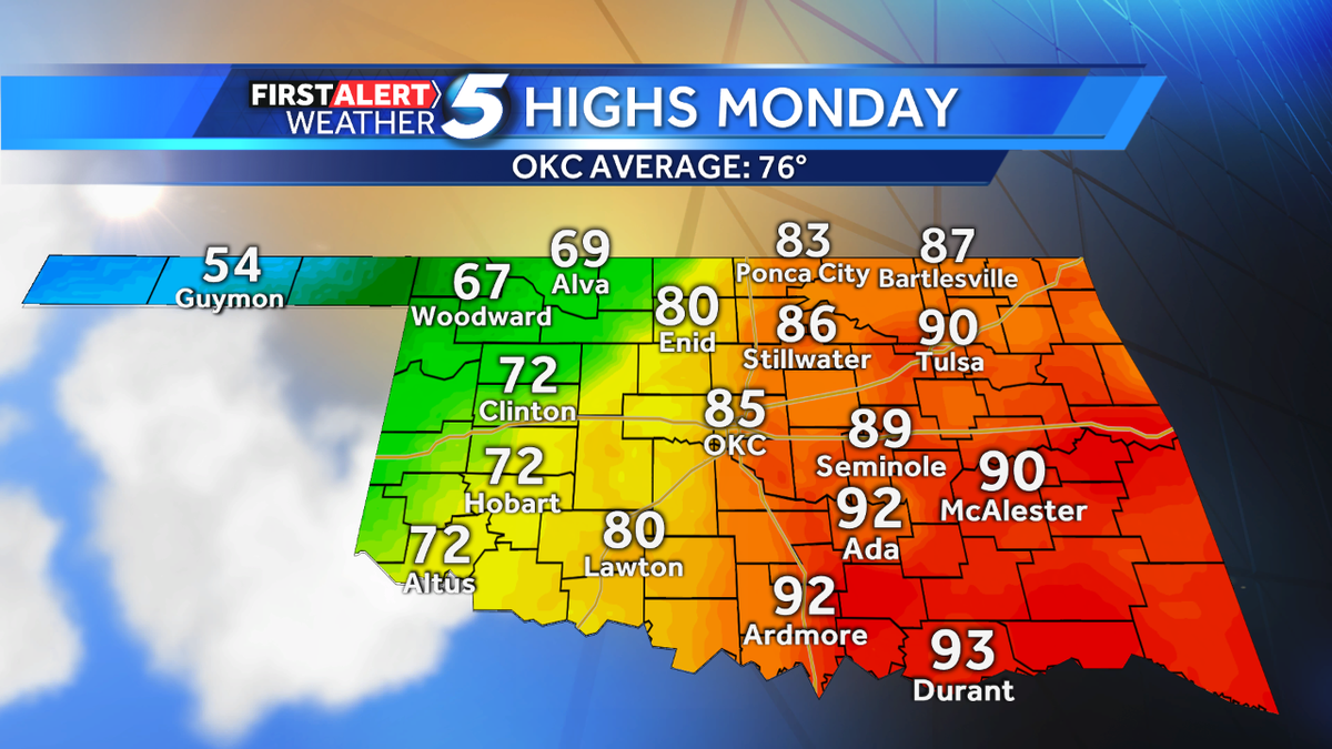 Powerful cold front moves across Oklahoma