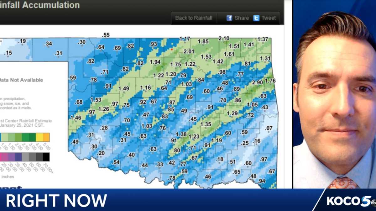 Storms bring widespread moderate rain to Oklahoma