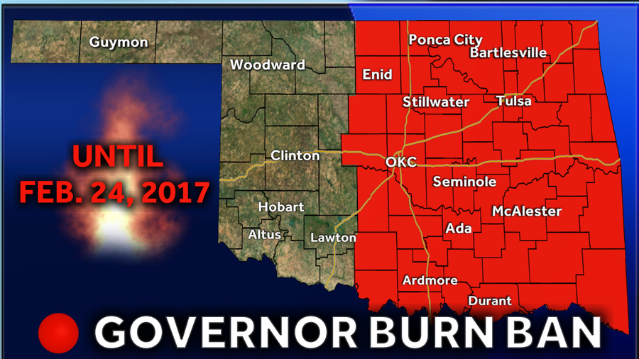 Governor issues state burn ban for 53 counties