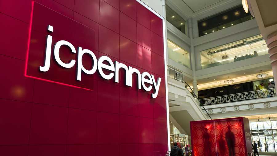 Signage is displayed at the entrance of a JC Penney department store inside the Manhattan Mall, May 15, 2017 in the Herald Square neighborhood in New York City.