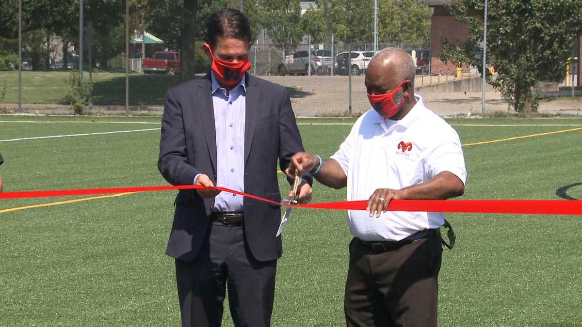 First turf field in JCPS unveiled at duPont Manual High School