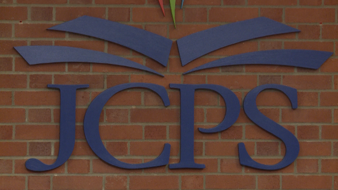 JCPS logo on side of building.