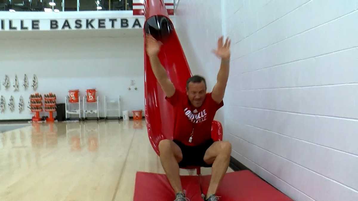 Louisville women's basketball coach has slide installed at practice gym
