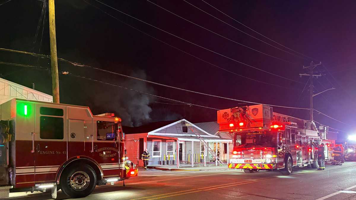 Crews work to put out structure fire in Jeffersonville