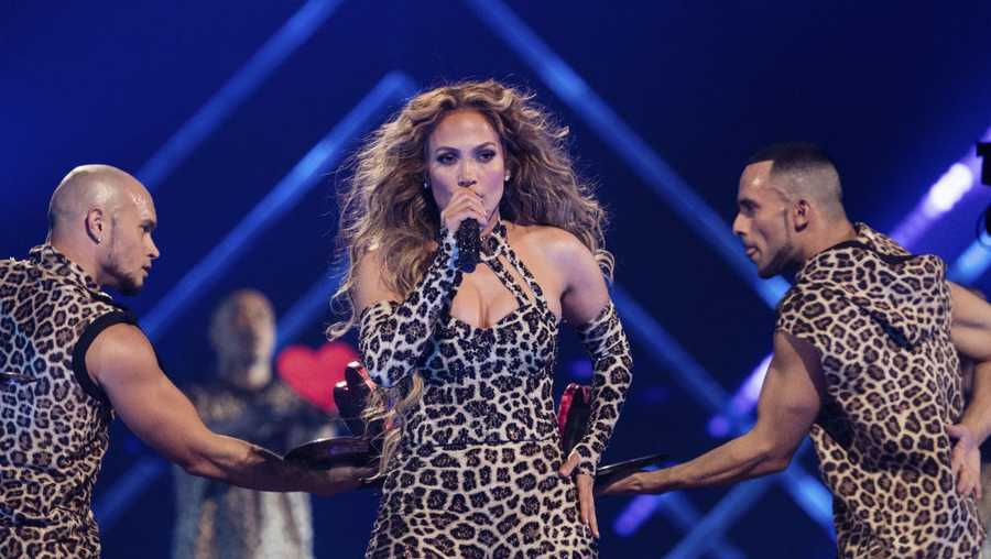 Jennifer Lopez performs at the Directv Super Saturday Night at The Armory on Saturday, Feb. 3, 2018, in Minneapolis. 