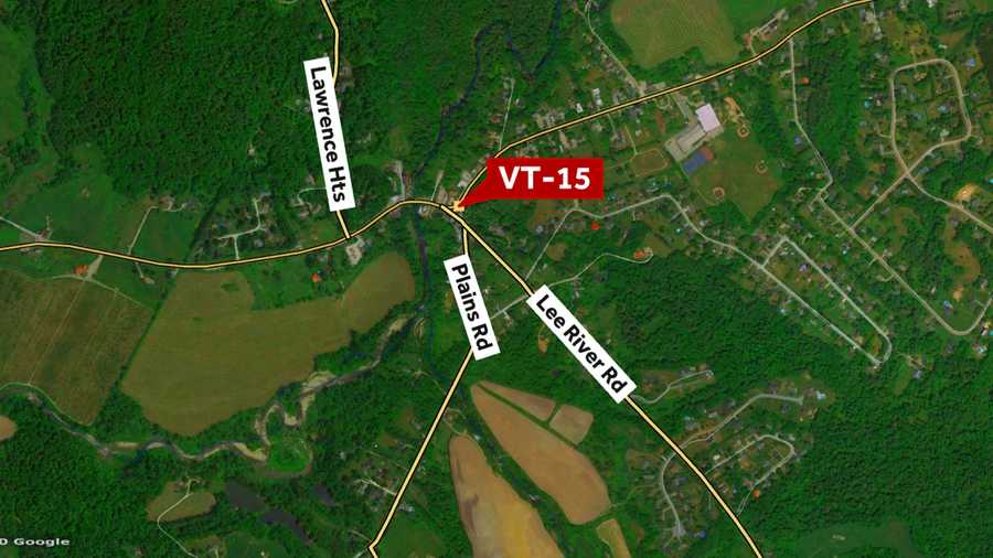 Map showing Vermont Route 15 in Jericho, Vermont.