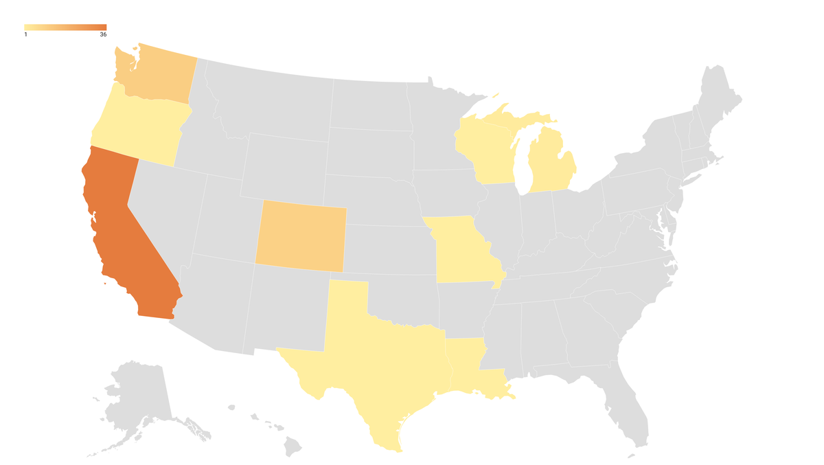 Where in the United States have human cases of avian influenza been reported?