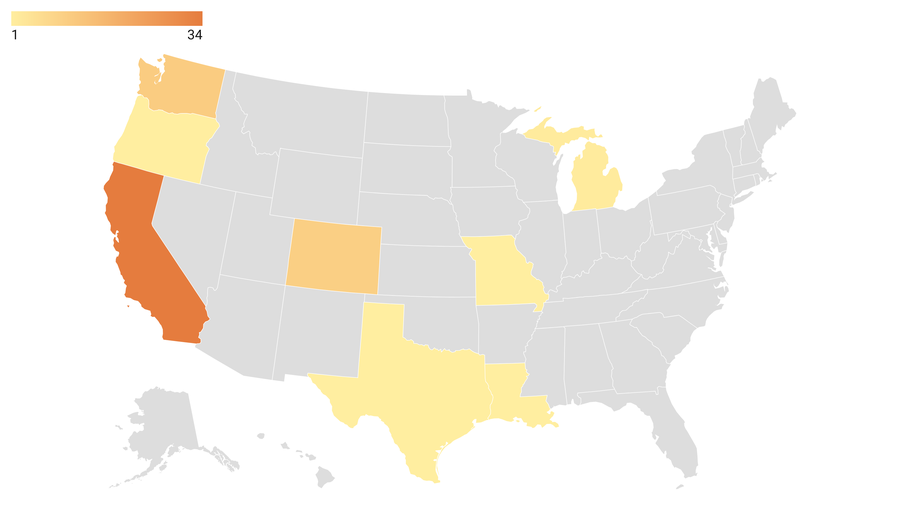 Where have human cases of bird flu been reported in the US?