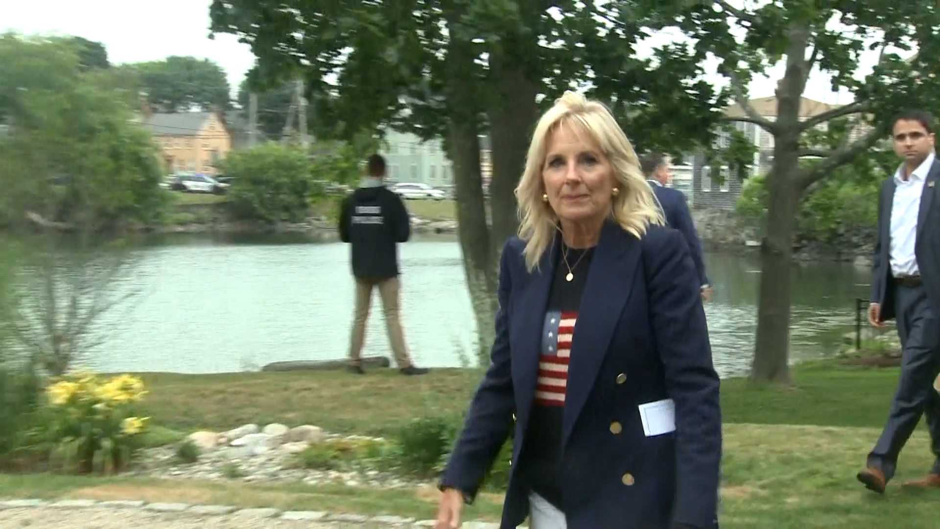 First Lady Jill Biden Makes Stops In New Hampshire, Maine