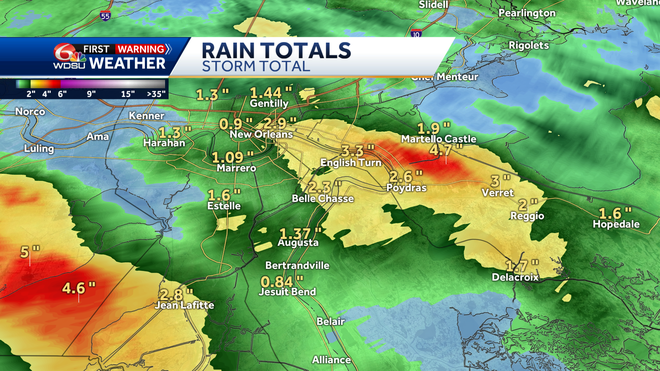 Wet weather weekend for much of southeast Louisiana