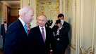 U.S. President Joe Biden and Russian President Vladimir Putin speak during their meeting at the Villa la Grange in Geneva on June 16.Joe Biden and Vladimir Putin