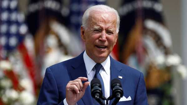 U.S. President Joe Biden speaks during a ceremony celebrating the 31st anniversary of the Americans with Disabilities Act ADA at the White House in Washington, D.C., the United States, on July 26, 2021.
