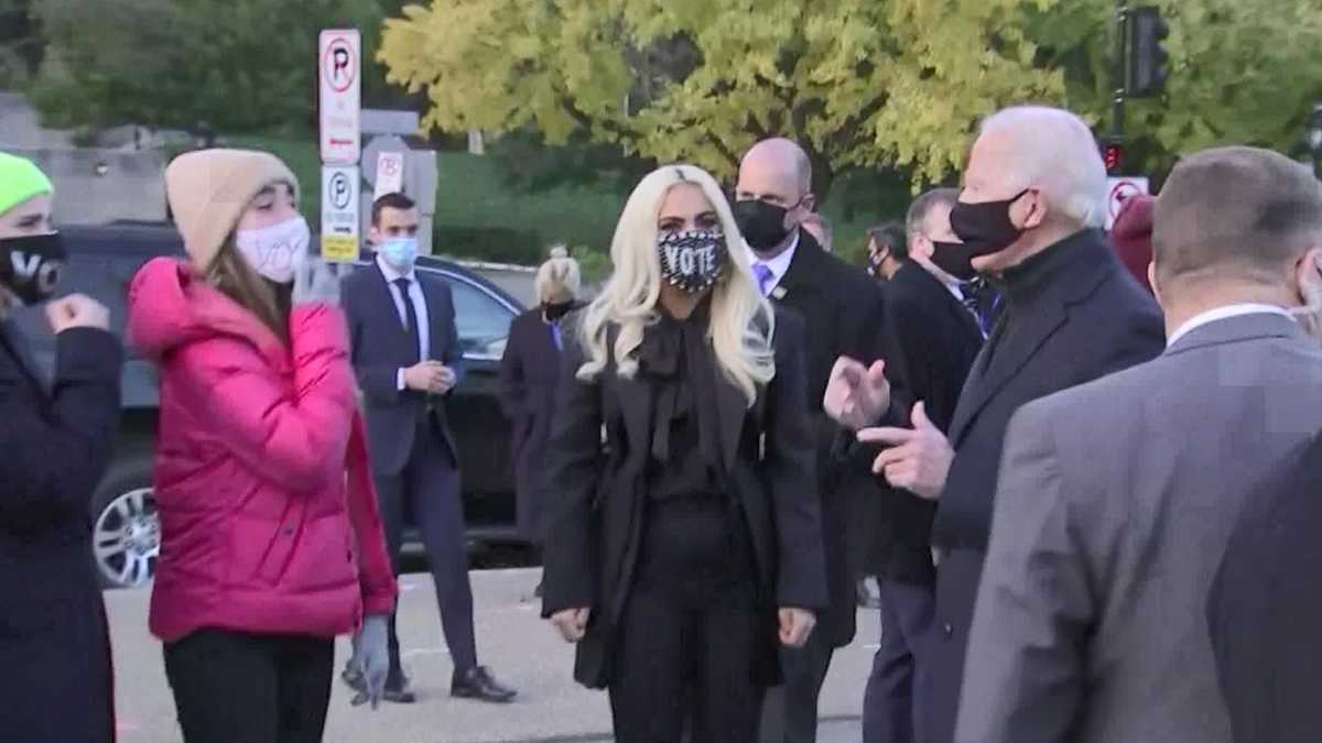 Joe Biden holds drive-in campaign rally at Heinz Field in 