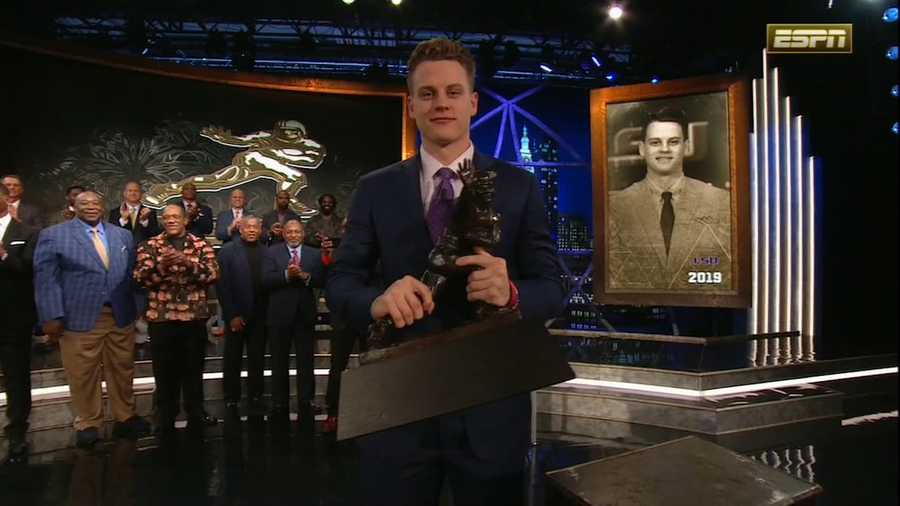 LSU quarterback Joe Burrow wins the Heisman Trophy