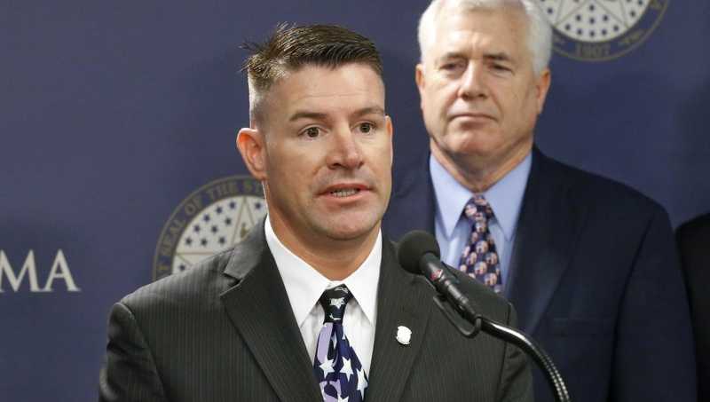 FILE - In this Friday, April 12, 2013 file photo, Oklahoma state Rep. John Bennett, R-Salisaw, speaks during a news conference in Oklahoma City. Bennett, who once likened Islam to a cancer, has handed out a form asking Muslims to answer questions that include, "Do you beat your wife?" (AP Photo/Sue Ogrocki, File)