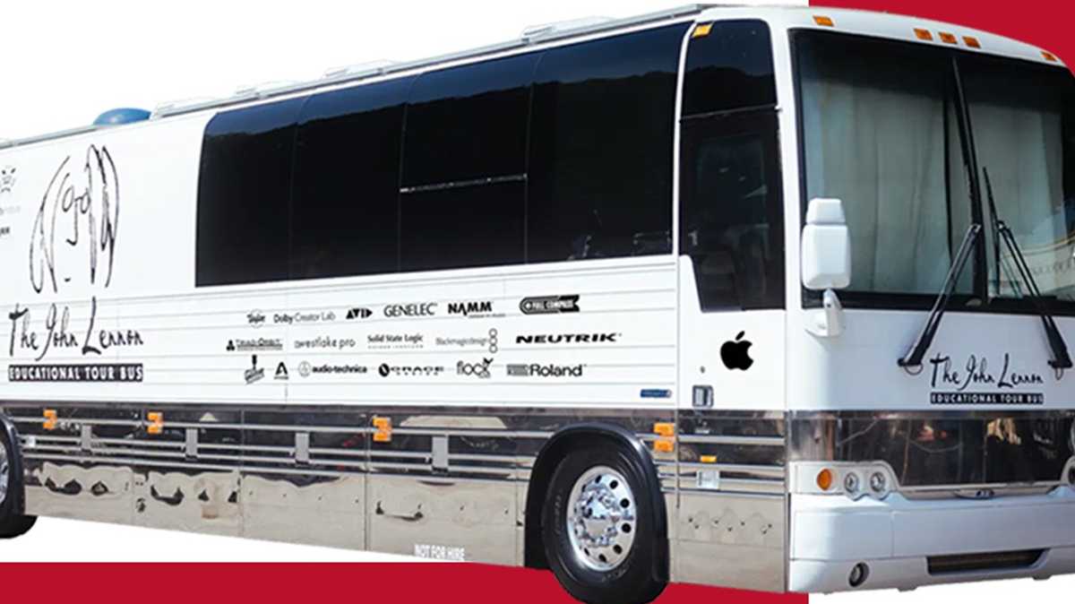 John Lennon Educational Tour Bus stops in Birmingham Tuesday