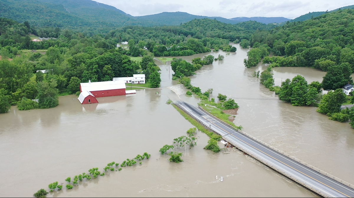 Vermont Flooding drone video: See aerials of towns, cities across Vermont